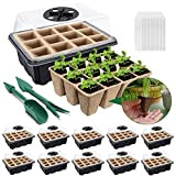 10 Pièces Mini Serre pour Plantes,120 Trous Bac à Semis Biodegradable Pot,Boîte de Culture avec Couvercle et Ventilation Durables,Plateaux de ...