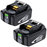 2 Pcs Batterie de Remplacement pour Makita 18V 5.0Ah, Batterie de Remplacement Makita 18V BL1860B BL1820B 1830B 1840B 1850B, Compatible ...