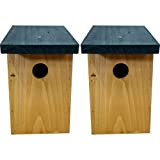 2 x Handy Home and Garden Nichoir en Bois Traité à la Pression Boîte de Nidification Maison d'Oiseau Sauvage HHGBF017