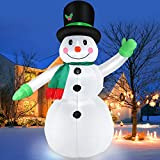 210cm Noël Décoration Bonhomme de neige gonflable extérieur, Grand Bonhomme de neige avec chapeau haut & lumières LED, Décoration hivernale ...