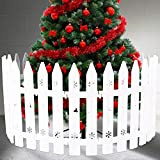 24pcs 30*11cm Arbre De Noël Clôture en Plastique Blanc Amovible Décoration pour Sapin de Noël, Fête de Mariage,Paysagère,Jardin