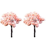 2pcs Mini Simulation Sakura Arbres Miniature Arbre Jardin Micro Paysage Artisanat Ornement Sakura Arbre