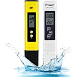 2PCS Testeur de Qualité de l'eau, Testeur pH Mètre électronique, TDS&EC Mètre Température, 4 en 1 Testeur de qualité de ...