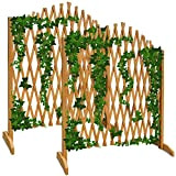 2x Treillage jardin 180x107cm support plantes grimpantes en bois brise-vue pliable Clôture de jardin treillis extensible