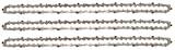 3 tallox Chaînes de tronçonneuses à gouges carrées 3/8" 1,6 mm 72 maillons longueur de guide-chaîne 50 cm compatible avec ...