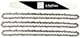 3 tallox chaînes de tronçonneuses et 1 guide-chaînes 3/8" 1,3 mm 52 maillons longueur de guide-chaîne 35 cm compatible avec ...