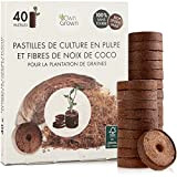 40 pastilles de culture OwnGrown – Kit de pastilles en fibres de coco sans tourbe riches en nutriments pour la ...