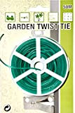 50 m fil de fer jardinage plastifie vert avec système de coupage pratique