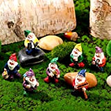 7 Pièces Statues de Gnomes de Fée en Résine Miniature Statue de Mini GNOME de Jardin de Fées pour Décoration ...