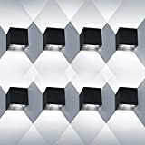 8 Pack Applique Murale LED 12W Etanche IP65 Réglable Applique Murale Exterieur Up Down Design 6000K Blanc
