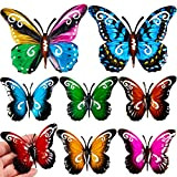 8 Pièces Papillon en Métal Ornements de Papillon de Jardin Papillon en Métal Art Mural Extérieur Décoration d'art Mural Papillon ...