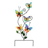83cm Papillons Ornement de Jardin Décoration Métal Murale Pieu de Jardin en Métal pour Décoration de Plante Patio Cour de ...