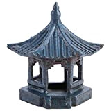 ABOOFAN Mini Pagode Statue en Céramique Hexagone des Environnements Exotiques Fleur Vase Aquarium pour Jardin Patio Bonsaï Décoration