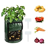 AC Pomme de Terre, Sac a Patate 7 Gallons avec Couvercle de Fenêtre Sac de Plantation de Légumes Respirables pour ...