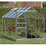 ACD Serre de jardin en verre trempé Ivy - 5m², Couleur Silver, Base Sans base