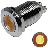 Acier inoxydable Témoin lumineux V2A Lampe de signalisation Ø16mm LED Jaune IP67 Connexion Vissée Ø18x25mm -25.+70°C