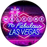 ADVPRO Welcome to Las Vegas Casino Beer Bar Display Dual Color LED Enseigne Lumineuse Neon Sign Bleu et Rouge 400 ...