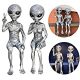 AIITLLYNA Alien Statuette,Lot de 2 Statues D'alien de l'espace,Extra Terrestre Statue,Figurine de Jardin,Sculpture en Resine pour Bureau à la Maison ...