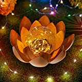 Aimiyaelec Lampes solaires décoratives pour le jardin - Fleur de lotus - Lampe solaire LED - Lumière agréable et chaude ...