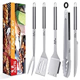 AISITIN Kit Barbecue Ustensiles Barbecue Accessoire Barbecue Acier Inoxydable Idee Cadeau Hommes pour Barbecue Familial, Fête, Camping