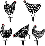 Alnicov Lot de 5 poules en métal creux en forme de coq pour décoration extérieure pour pelouses, jardins, cours