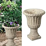 Amphore en ciment - Design antique - Hauteur : 20 cm - Pot de fleurs pour décoration de jardin
