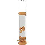 animallparadise - Mangeoire silo à graines, Orange, Hauteur 44 cm pour Oiseaux