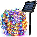 Ankway Guirlande lumineuse solaire colorée pour extérieur, 200 LED, 8 modes, 22 m, guirlande lumineuse solaire étanche pour jardin, terrasse, ...