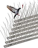 AOKKR Pic Anti-Pigeon en Acier Inoxydable 3.5 Mètres, Pack de 14 Pique Anti-Oiseaux pour Effrayer Pigeons, Corbeaux, Moineaux, Chats - ...