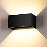 Applique Murale Interieur/Exterieur 24W Noire Appliques Murales LED 3000K Blanc Chaud avec Angle de Faisceau Réglable Lampe Murale Etanche IP65 ...