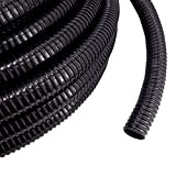 AquaOne Tuyau de Bassin en Spirale 38 mm 1 1/2’’ au mètre Noir Top Qualité Rouleau PVC Filtre de Pompe
