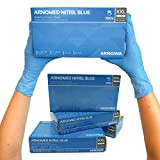 ARNOMED Gants jetables bleu, gants nitrile taille XXL, 100 pièces/boîte, non poudrés & sans latex, gants jetables, gants disponibles en ...