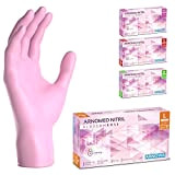 ARNOMED Gants jetables rose, gants nitrile taille L, 100 pièces/boîte, non poudrés & sans latex, gants jetables, gants disponibles en ...