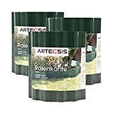 ARTECSIS 3X Bordure de Jardin en Plastique 9m x 15cm (LxH) - Bordure de pelouse Flexible Bordurette Jardin - Bordure ...