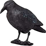 ARTECSIS Corbeau en plastique anti-pigeons avec bâton et pieds, répulsif anti-pigeons, appât pour la chasse