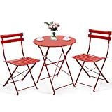 Avawing - Lot de 3 meubles de bistrot - Pliants - Constitués d’une table de bistrot et de 2 chaises ...