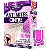 Aviro Anti Mites Textiles pour Armoires - 6 Cintres Anti Mites au Parfum Naturel de Lavande - Anti Mites Très ...