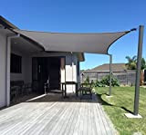 AXT SHADE Voile d'ombrage Imperméable Carré 2x2m Toile Ombrage UV Protection pour Terrasse Jardin Extérieur-Gris Anthracite