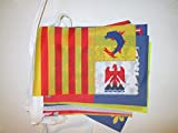 AZ FLAG Guirlande 8 mètres 27 Drapeaux 27 régions France 21x15 cm - Drapeau régions françaises avec DOM 15 x ...