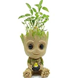 Baby Groot Treeman Pot de fleurs avec trou de drainage pour plantes et porte-stylo, plantes jardin, balcon, décoration d'aquarium (hauteur ...