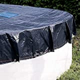 Bâche Piscine 4,2 m pour piscine diamètre 3,60 m- Ronde - Filet d'écoulement - Bleu - Résistante - Anti-UV - ...