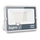 bapro 100W 10000LM Projecteur Capteur Radar LED avec, Lumière de Sécurité Etanche IP66, Super Lumineux 6000K Spot LED Exterieur avec ...