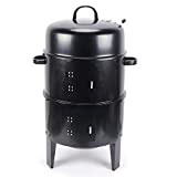 Barbecue fumoir 3 en 1 - Barbecue à charbon de bois - 40 x 84 cm