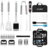 Barbecue Utensils Barbecue Kit,Ensembles d'ustensiles pour Barbecue,25pcs Accessoires Barbecue Acier Inoxydable STANEW pour Camping Barbecue Cadeau Homme