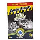 BARRIERE A RONGEURS Rats et Campagnols, Appât sur Pâte Maxi Format 680 g, Lieux secs et humides, BARACAMPAT680