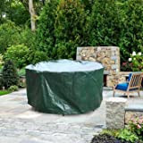 BLCFC130-0GR – Housses de meubles de jardin rondes et imperméables pour table et chaises de patio – Taille XL 130 ...