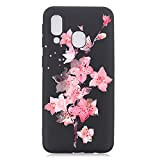 Bling Gel Silicone Gel Silicone Glitter pour Huawei P Smart Z/Y9 Prime 2019 Samsung A80 fleurs roses