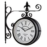 blumfeldt Paddington - Horloge Murale, Style Pendule de Gare, rétro pour intérieur et extérieur, Cadran des 2 côtés, résiste aux ...
