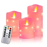 Bougies LED Sans Flamme,Bougies Pilier LED,Bougies à LED Sans Piles,Bougie LED Flamme Vacillante,LED Clignotante Flamme