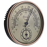 Brannan Thermomètre hygromètre cadran doré – maison, bureau, jardin, serre ou véranda